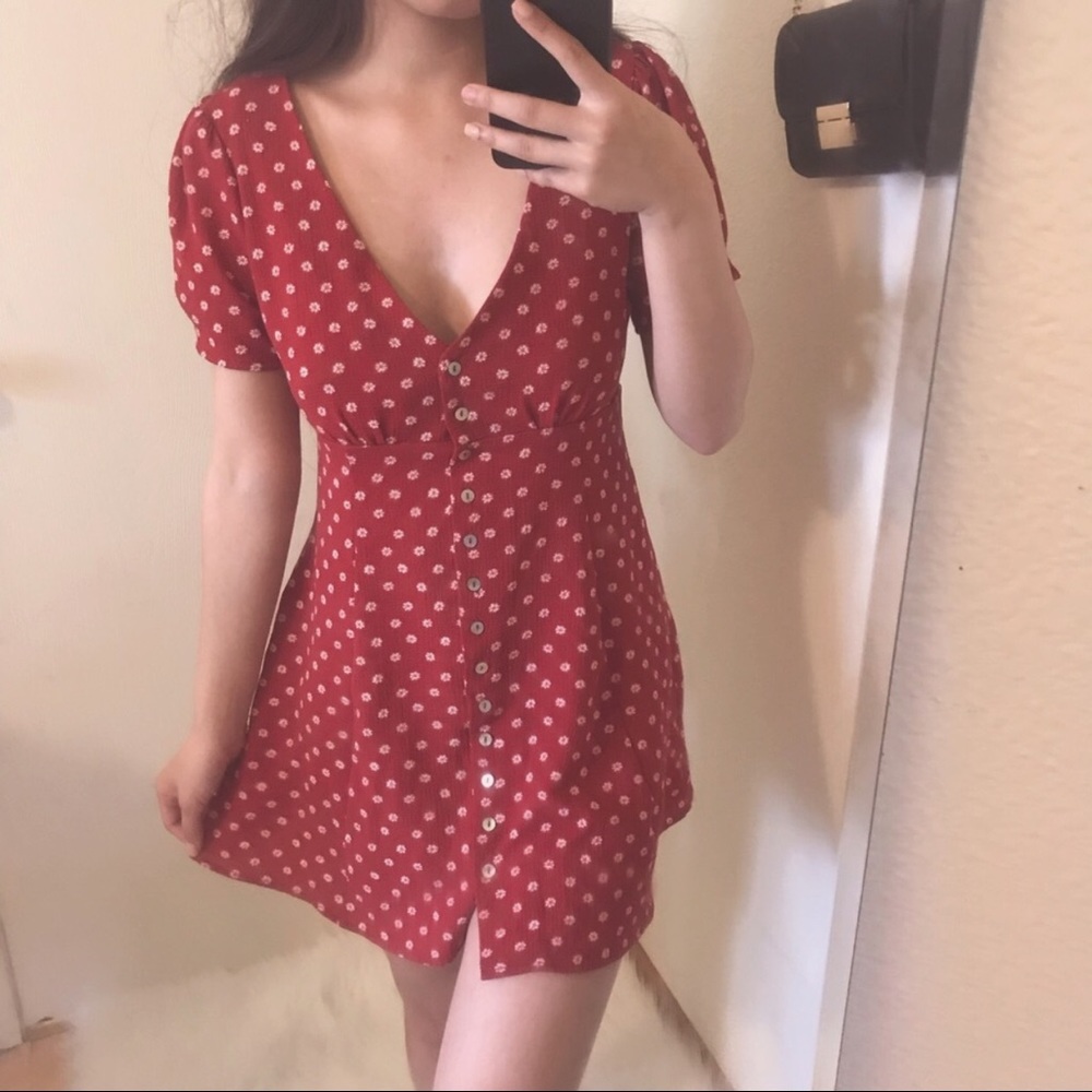 Forever 21 Red Floral Sun Dress